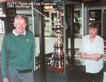 Peter and Jill Cox with The America's Cup